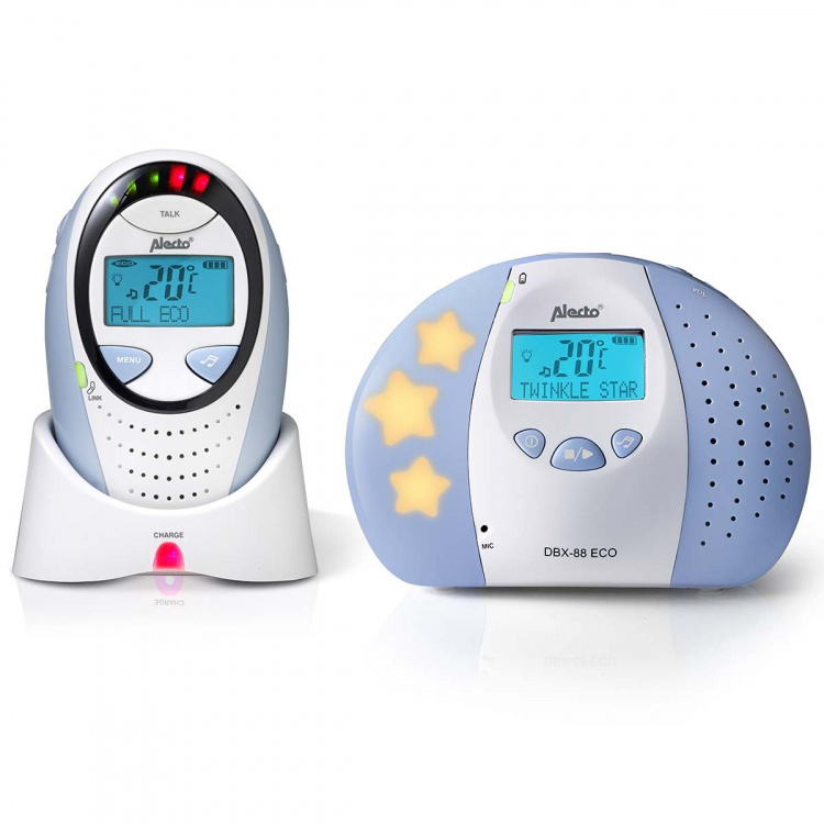 Alecto DBX-88 ECO Full Eco DECT babyfoon met display wit/blauw