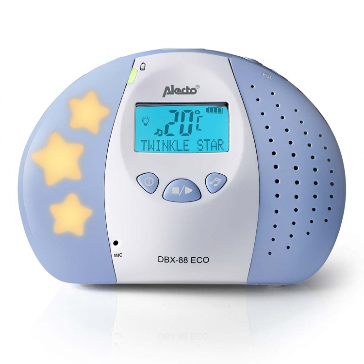 Alecto DBX-88 ECO Full Eco DECT babyfoon met display wit/blauw