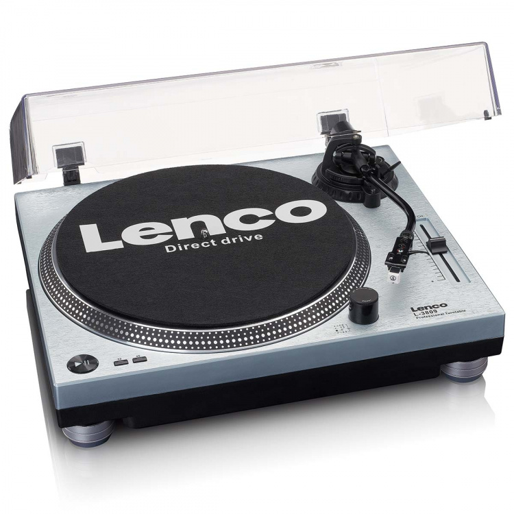 Lenco L-3809ME Direct drive platenspeler met USB / PC Codering Metallic blauw