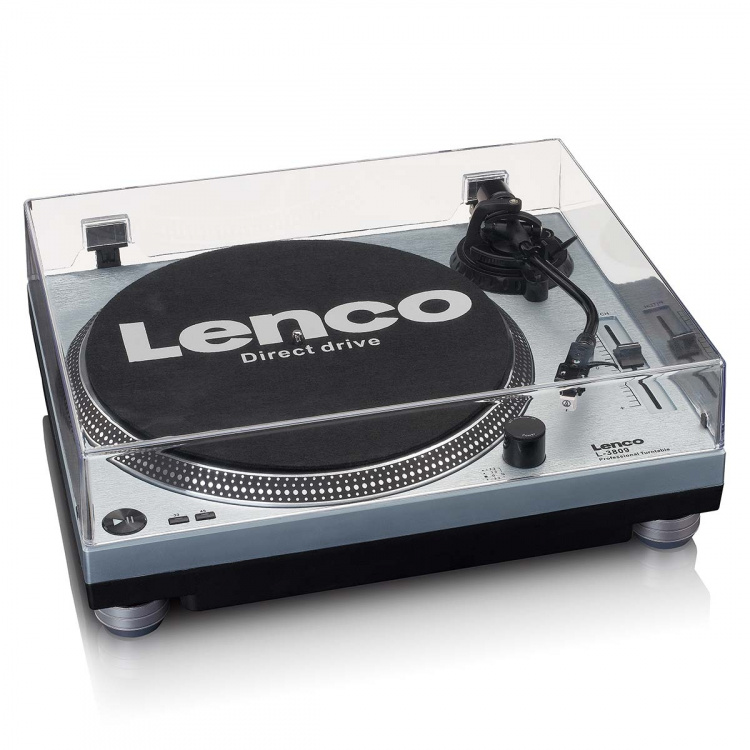 Lenco L-3809ME Direct drive platenspeler met USB / PC Codering Metallic blauw