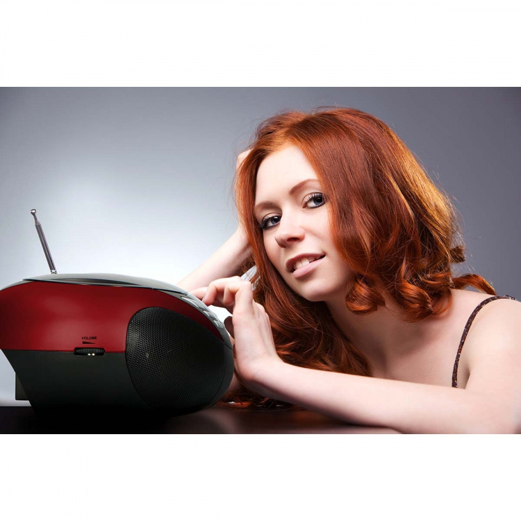 Lenco Draagbare FM-radio CD- en USB-speler Rood