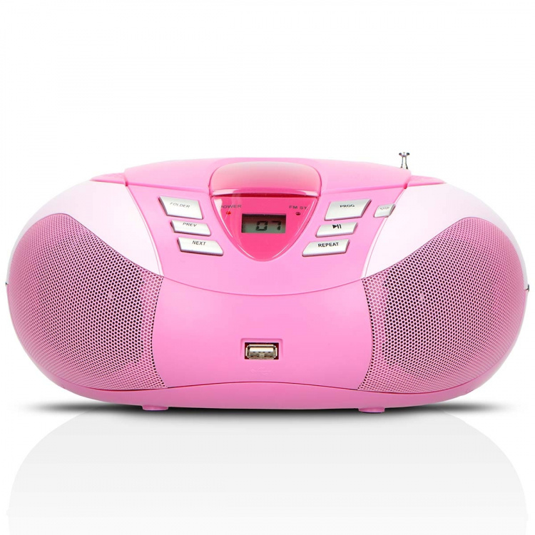 Lenco Draagbare FM-radio CD- en USB-speler Roze