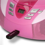 Lenco Draagbare FM-radio CD- en USB-speler Roze