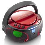 Lenco Draagbare FM-radio CD/MP3/USB/Bluetooth-speler® met LED-verlichting Rood