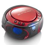 Lenco Draagbare FM-radio CD/MP3/USB/Bluetooth-speler® met LED-verlichting Rood