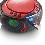 Lenco Draagbare FM-radio CD/MP3/USB/Bluetooth-speler® met LED-verlichting Rood