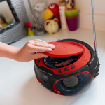 Lenco Draagbare FM-radio CD/MP3/USB/Bluetooth-speler® met LED-verlichting Rood