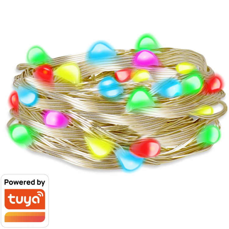 LogiLink RGB-ljusslinga med fjärrkontroll och WiFi Tuya IP65 5 m LogiLink RGB-ljusslinga med fjärrkontroll och WiFi Tuya IP65 5 m