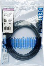 DELTACO DisplayPort cable, DP 2.1, DP40, 2,0m