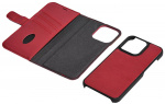Essentials iPhone 13 Pro leather wallet, detachable, Red