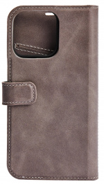 Essentials iPhone 13 Pro leather wallet, detachable, Grey
