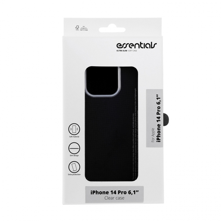 Essentials iPhone 14 Pro TPU back cover, Transparent