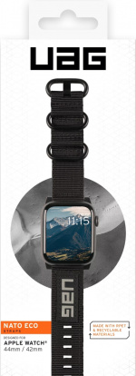 Urban Armor Gear Apple Watch 45/44/42mm Nato Eco Strap, Black