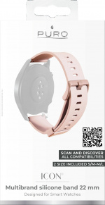 Puro Universal Silikon armband för klocka 22mm, Rose