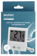 Nordic Quality Digital indoor-outdoor thermometer w wired sensor