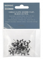Nordic Quality Kabelklipps platt 3x5mm, Svart, 25 st