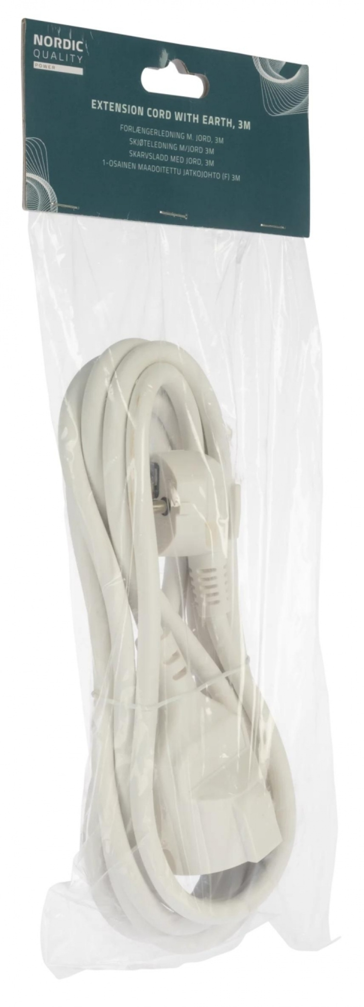 Nordic Quality Extension cord with grounding, 3m