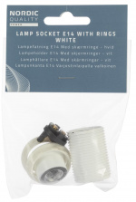 Nordic Quality Lampsockel E14 med lampskärmsring, Vit