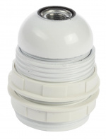 Nordic Quality Lampsockel E27 med lampskärmsring, Vit