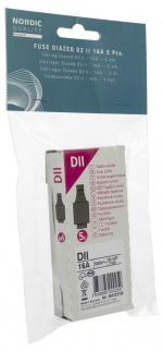 Nordic Quality Diazed DZ II fuses, 16A, 5 pcs