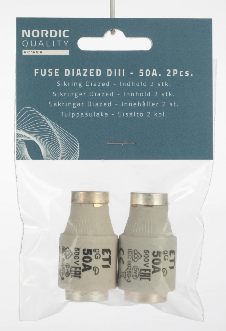 Nordic Quality fuse Diazed DIII 50A 2 st