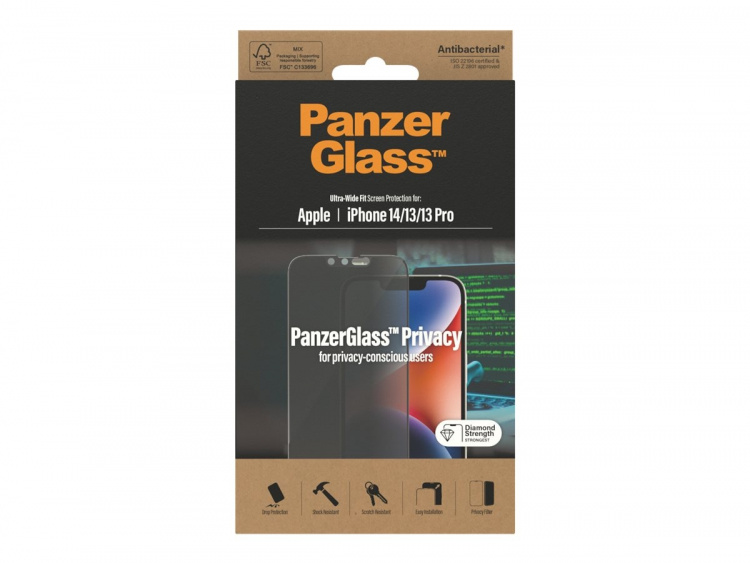 PanzerGlass Skærmbeskytter Sort Transparent Apple iPhone 13, 13 Pro, 14