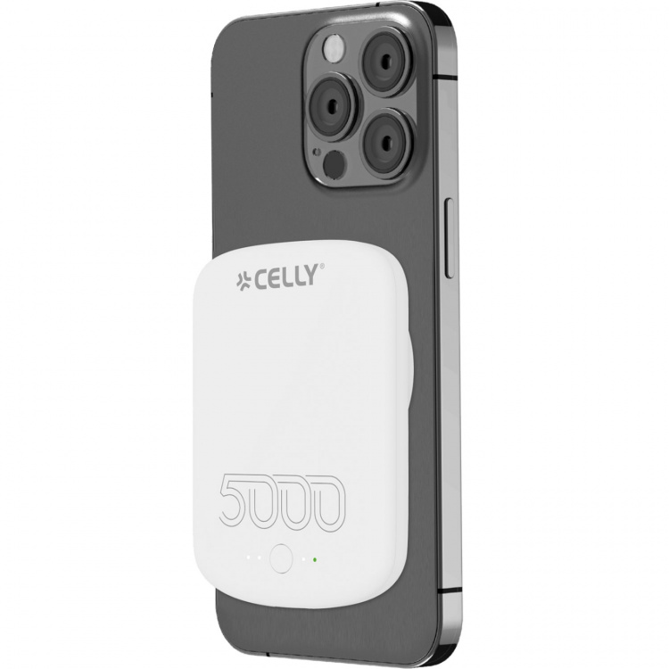 Celly MAGPB5000PRO PowerBank 10W MagSafe Trådlös laddning 5000mAh Vit