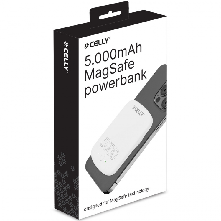 Celly MAGPB5000PRO PowerBank 10W MagSafe Trådlös laddning 5000mAh Vit