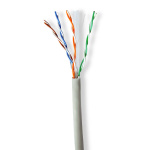 Nedis Netwerk Kabel Rol | CAT6 | Stranded | U/UTP | CCA | 305.0 m | Binnenshuis | Rond | PVC | Grijs | Trekdoos
