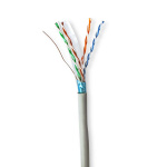 Nedis Netwerk Kabel Rol | CAT6 | Solid | F/UTP | CCA | 305.0 m | Binnenshuis | Rond | PVC | Grijs | Trekdoos