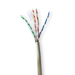Nedis Netwerk Kabel Rol | CAT6 | Stranded | U/UTP | Koper | 100.0 m | Binnenshuis | Rond | LSZH | Grijs | Trekdoos