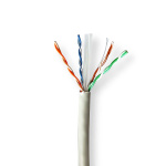 Nedis Netwerk Kabel Rol | CAT6 | Solid | U/UTP | Koper | 100.0 m | Binnenshuis | Rond | LSZH | Grijs | Trekdoos