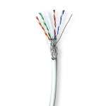 Nedis Netwerk Kabel Rol | CAT6 | Solid | S/FTP | Koper | 100.0 m | Binnenshuis | Rond | LSZH | Grijs | Trekdoos