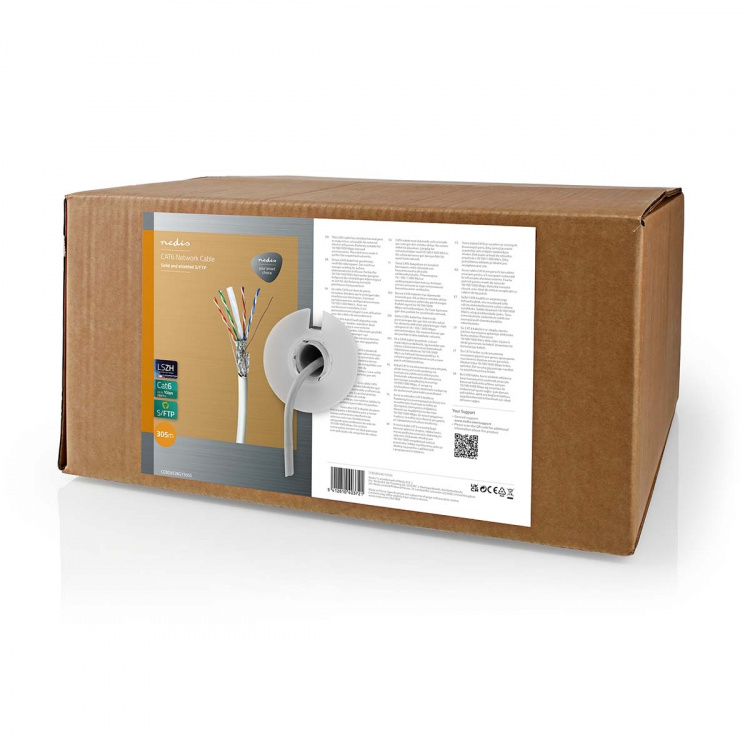 Nedis Netwerk Kabel Rol | CAT6 | Solid | S/FTP | Koper | 305.0 m | Binnenshuis | Rond | LSZH | Grijs | Trekdoos Nedis Netwerk Kabel Rol | CAT6 | Solid | S/FTP | Koper | 305.0 m | Binnenshuis | Rond | LSZH | Grijs | Trekdoos