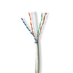 Nedis Netwerk Kabel Rol | CAT6a | Solid | U/UTP | Koper | 100.0 m | Binnenshuis | Rond | LSZH | Grijs | Gift Box