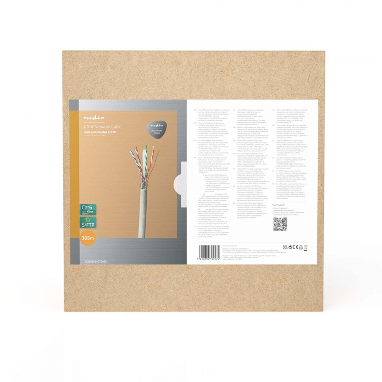 Nedis Netwerk Kabel Rol | CAT7 | Solid | S/FTP | Koper | 305.0 m | Binnenshuis | Rond | LSZH | Grijs | Trekdoos Nedis Netwerk Kabel Rol | CAT7 | Solid | S/FTP | Koper | 305.0 m | Binnenshuis | Rond | LSZH | Grijs | Trekdoos