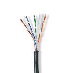 Nedis Netwerk Kabel Rol | CAT6 | Solid | U/UTP | CCA | 305.0 m | Buitenshuis | Rond | PE | Zwart | Trekdoos Nedis Netwerk Kabel Rol | CAT6 | Solid | U/UTP | CCA | 305.0 m | Buitenshuis | Rond | PE | Zwart | Trekdoos