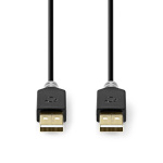 Nedis USB-Kabel | USB 2.0 | USB-A Male | USB-A Male | 480 Mbps | Verguld | 2.00 m | Rond | PVC | Antraciet | Doos Nedis USB-Kabel | USB 2.0 | USB-A Male | USB-A Male | 480 Mbps | Verguld | 2.00 m | Rond | PVC | Antraciet | Doos