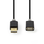 Nedis USB-Kabel | USB 2.0 | USB-A Male | USB-A Female | 480 Mbps | Verguld | 3.00 m | Rond | PVC | Antraciet | Doos Nedis USB-Kabel | USB 2.0 | USB-A Male | USB-A Female | 480 Mbps | Verguld | 3.00 m | Rond | PVC | Antraciet | Doos