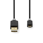 Nedis USB-Kabel | USB 2.0 | USB-A Male | USB Micro-B Male | 480 Mbps | Verguld | 2.00 m | Rond | PVC | Antraciet | Doos Nedis USB-Kabel | USB 2.0 | USB-A Male | USB Micro-B Male | 480 Mbps | Verguld | 2.00 m | Rond | PVC | Antraciet | Doos