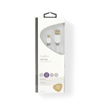 Nedis USB-Kabel | USB 2.0 | USB-A Male | USB Micro-B Male | 480 Mbps | Verguld | 1.00 m | Plat | PVC | Wit | Window Box