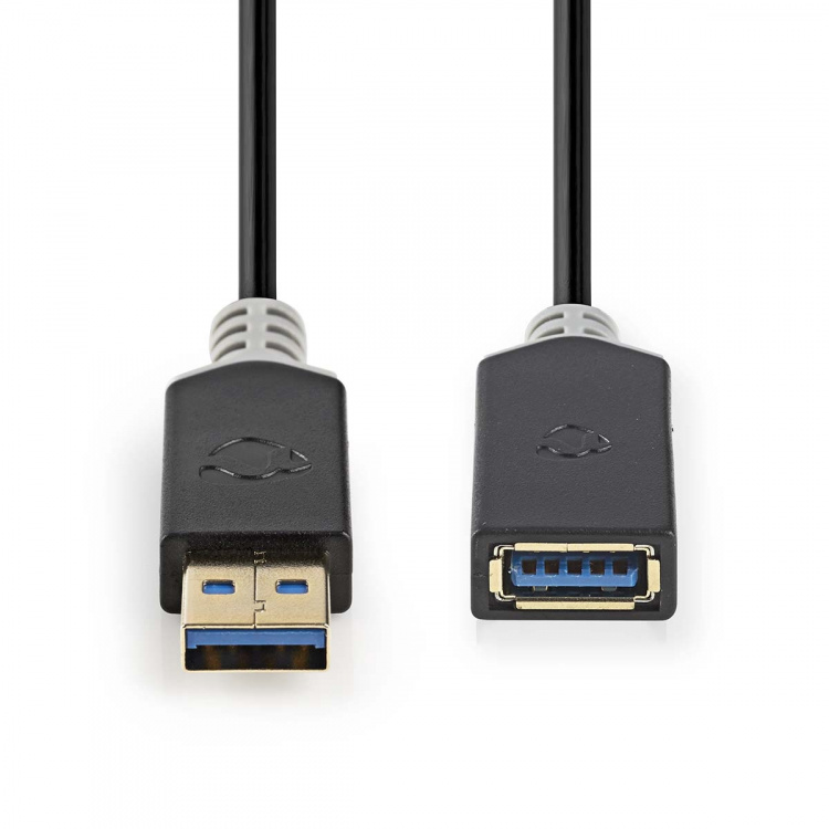 Nedis USB-Kabel | USB 3.2 Gen 1 | USB-A Male | USB-A Female | 5 Gbps | Verguld | 2.00 m | Rond | PVC | Antraciet | Doos Nedis USB-Kabel | USB 3.2 Gen 1 | USB-A Male | USB-A Female | 5 Gbps | Verguld | 2.00 m | Rond | PVC | Antraciet | Doos