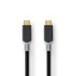 Nedis USB-Kabel | USB 3.2 Gen 2x2 | USB-C™ Male | USB-C™ Male | 100 W | 4K@60Hz | 20 Gbps | Verguld | 2.00 m | Rond | PVC | Zilver | Doos Nedis USB-Kabel | USB 3.2 Gen 2x2 | USB-C™ Male | USB-C™ Male | 100 W | 4K@60Hz | 20 Gbps | Verguld | 2.00 m | Rond | PVC | Zilver | Doos