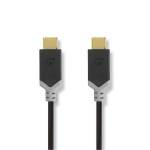 Nedis USB-Kabel | USB 3.2 Gen 1 | USB-C™ Male | USB-C™ Male | 60 W | 4K@60Hz | 5 Gbps | Verguld | 2.00 m | Rond | PVC | Zwart | Doos
