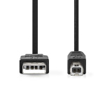 Nedis USB-Kabel | USB 2.0 | USB-A Male | USB-B Male | 480 Mbps | Vernikkeld | 3.00 m | Rond | PVC | Zwart | Doos Nedis USB-Kabel | USB 2.0 | USB-A Male | USB-B Male | 480 Mbps | Vernikkeld | 3.00 m | Rond | PVC | Zwart | Doos