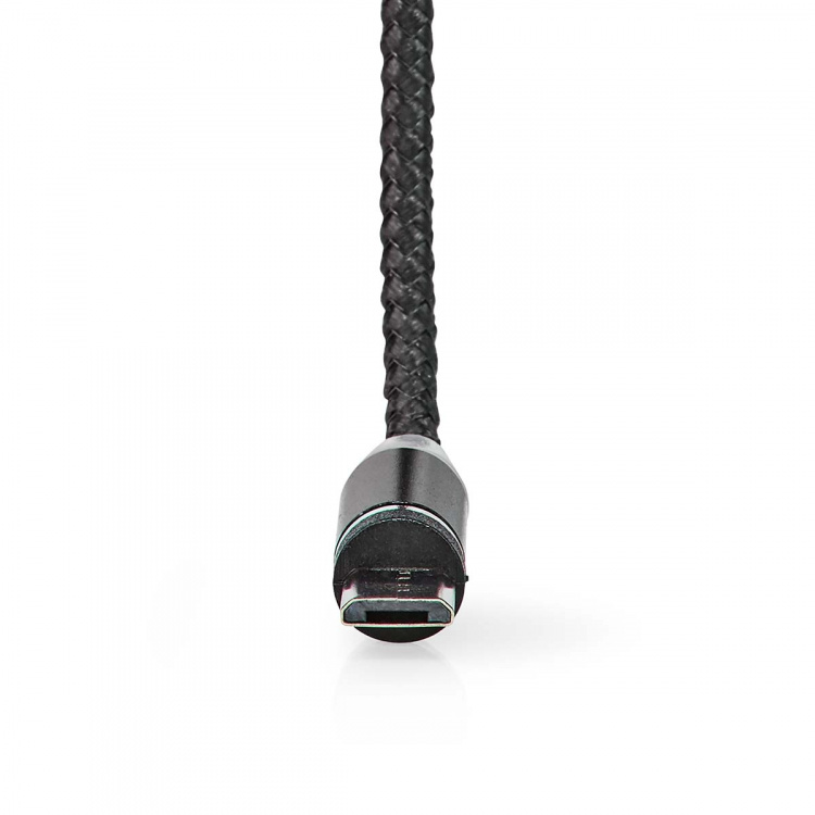 Nedis USB-Kabel | USB 2.0 | USB-A Male | USB Micro-B Male / USB-C™ Male | 10 W | No Data Transfer | Vernikkeld | 2.00 m | Rond | Nylon | Zwart | Doos