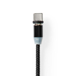 Nedis USB-Kabel | USB 2.0 | USB-A Male | USB Micro-B Male / USB-C™ Male | 10 W | No Data Transfer | Vernikkeld | 2.00 m | Rond | Nylon | Zwart | Doos