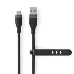 Nedis USB-Kabel | USB 2.0 | USB-A Male | USB-C™ Male | 15 W | 480 Mbps | Vernikkeld | 1.50 m | Rond | Silicone | Zwart | Doos Nedis USB-Kabel | USB 2.0 | USB-A Male | USB-C™ Male | 15 W | 480 Mbps | Vernikkeld | 1.50 m | Rond | Silicone | Zwart | Doos