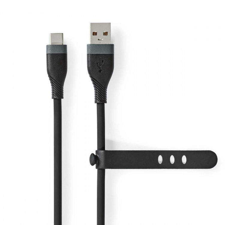 Nedis USB-Kabel | USB 2.0 | USB-A Male | USB-C™ Male | 15 W | 480 Mbps | Vernikkeld | 1.50 m | Rond | Silicone | Zwart | Doos Nedis USB-Kabel | USB 2.0 | USB-A Male | USB-C™ Male | 15 W | 480 Mbps | Vernikkeld | 1.50 m | Rond | Silicone | Zwart | Doos