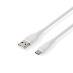 Nedis USB-Kabel | USB 2.0 | USB-A Male | USB-C™ Male | 15 W | 480 Mbps | Vernikkeld | 1.50 m | Rond | Silicone | Wit | Doos